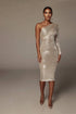 One-shoulder Oblique Collar Wrapped Chest Evening Dress